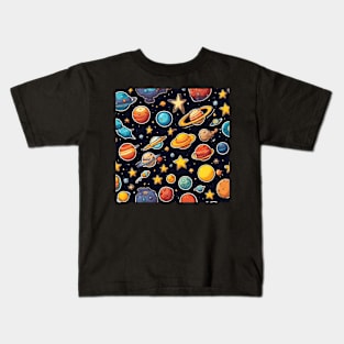 Celestial Body Cosmic Cartoon Space Kids T-Shirt